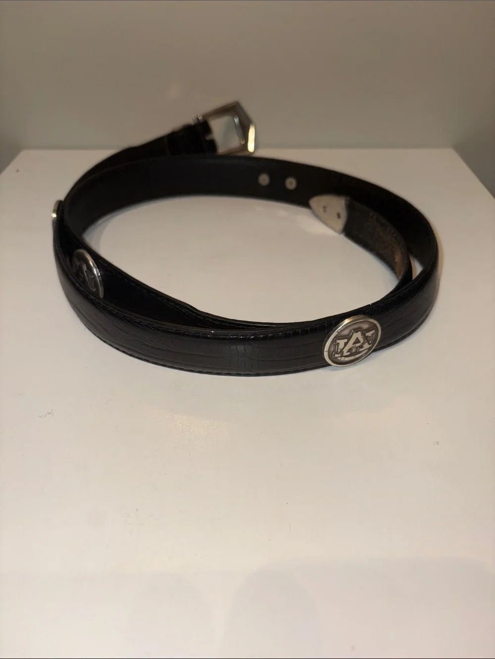 Auburn Black Leather Belt